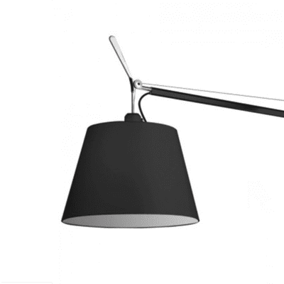 ARTEMIDE lampada da tavolo TOLOMEO MEGA LED con supporto fisso per scrivania  (Ø 32 cm dimmer su cavo - Diffusore in tessuto nero) 