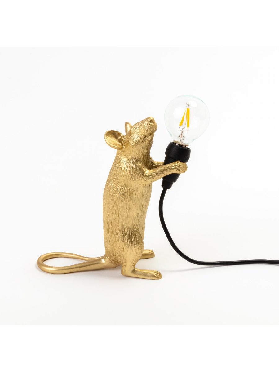 Seletti MOUSE LAMP STEP GOLD - USB - LiD Design