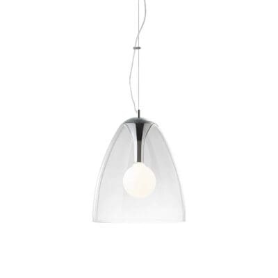 Aria ideal lux lampadario da cucina moderna cupola vetro bianco schiacciata  - 059679